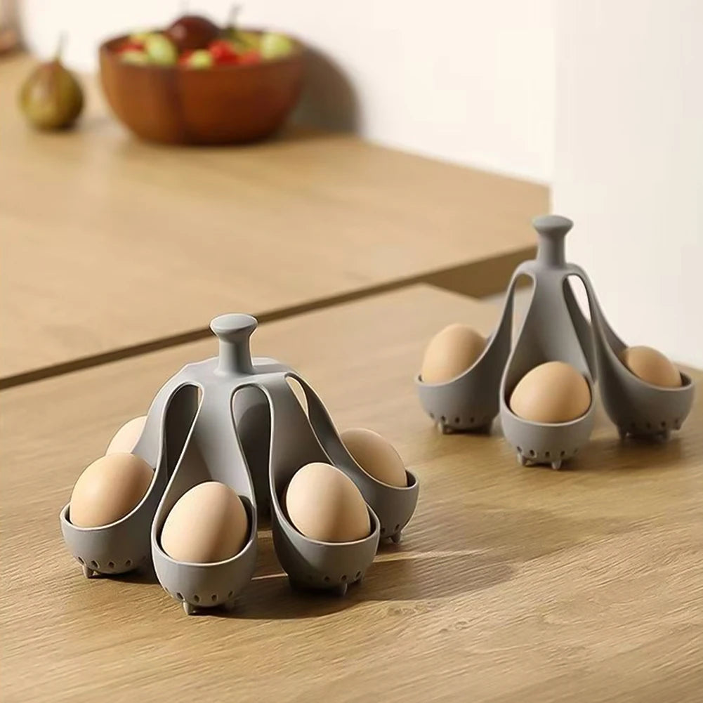 1pc 4/6 Egg Holder High-Temperature Resistant Silicone Egg