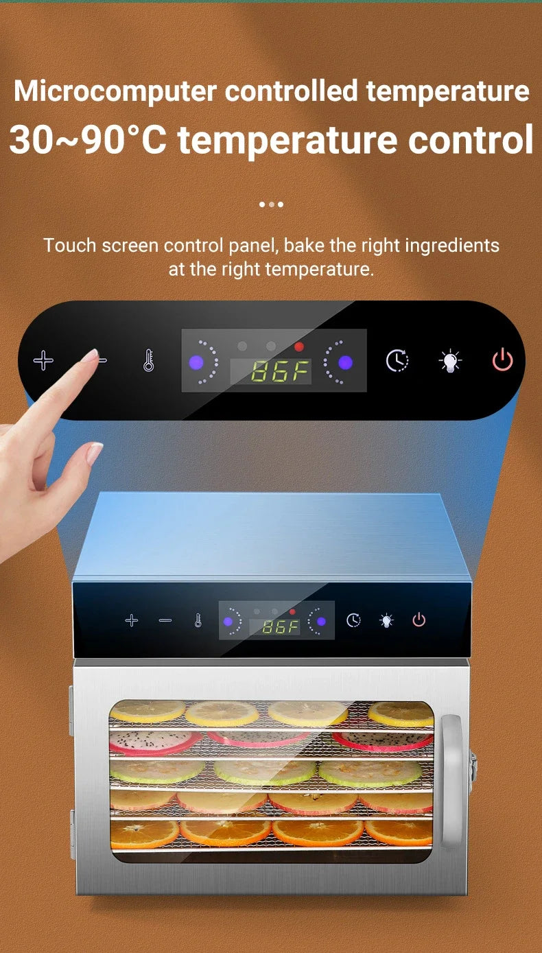 Divedeer 6-18 Layer Touch Screen Food Dehydrator Fruits