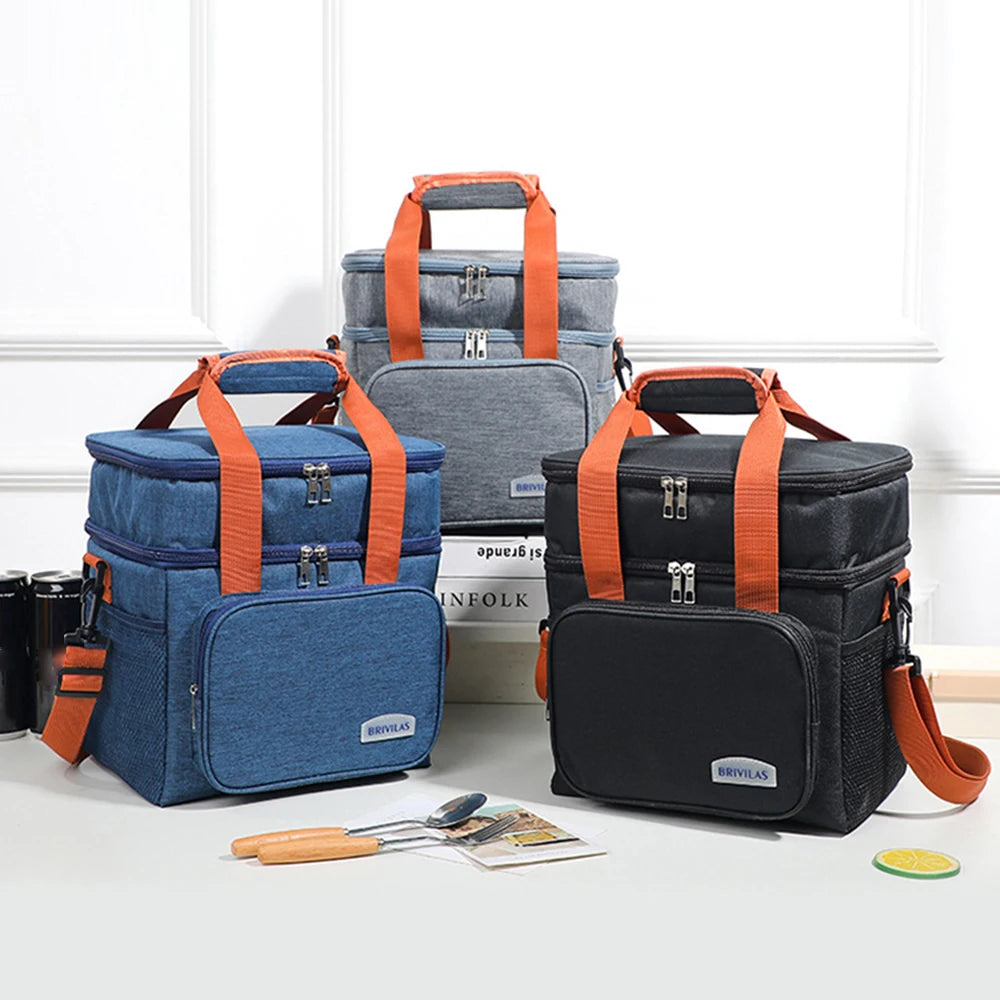 Fashion Crossbody Insulated Lunch Bag Large Capacity Thermal