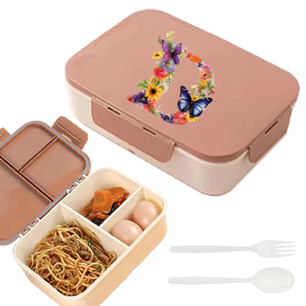 Flip Lid Compartment Lunch Box Food Organizer Case