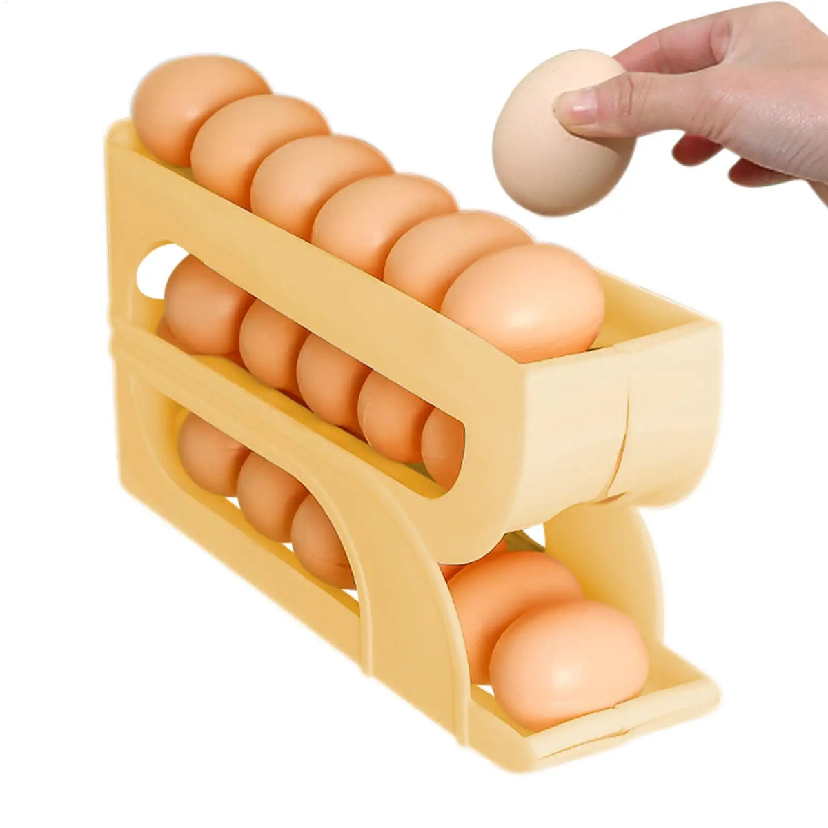 Egg Holder Tiers Automatic Rolling Egg Dispenser Rack