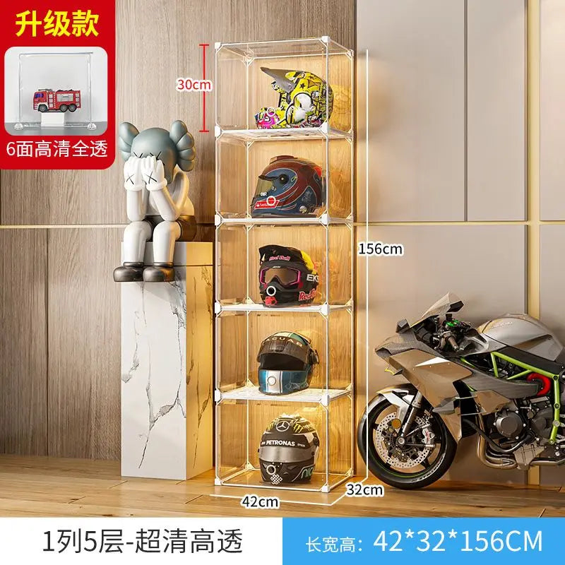 High Face Value Motorcycle Helmet Dustproof Storage Rack