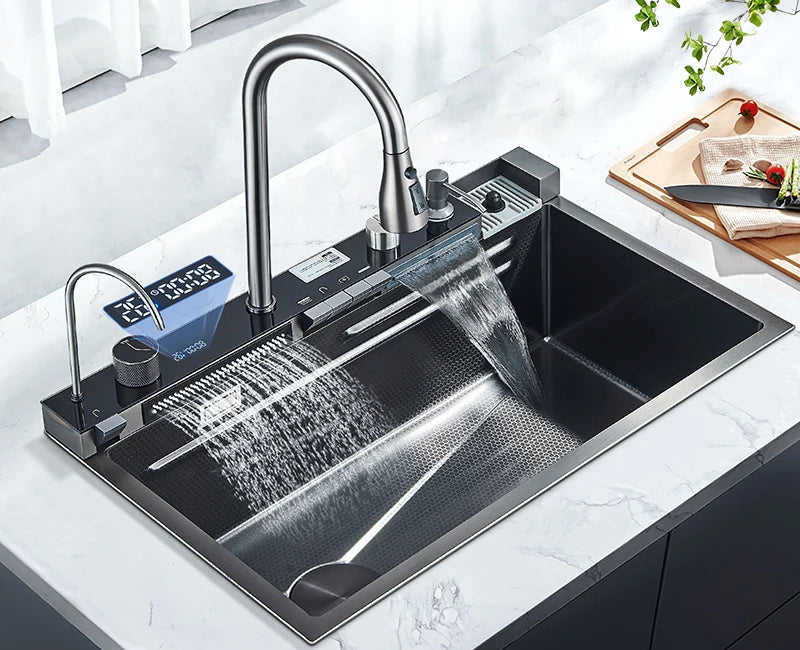 Stainless Steel Sink Faucet 75 45cm Large Bowl