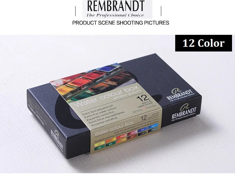 Rembrandt Artist Solid Watercolor Paint 48/36/24/12 Color Half