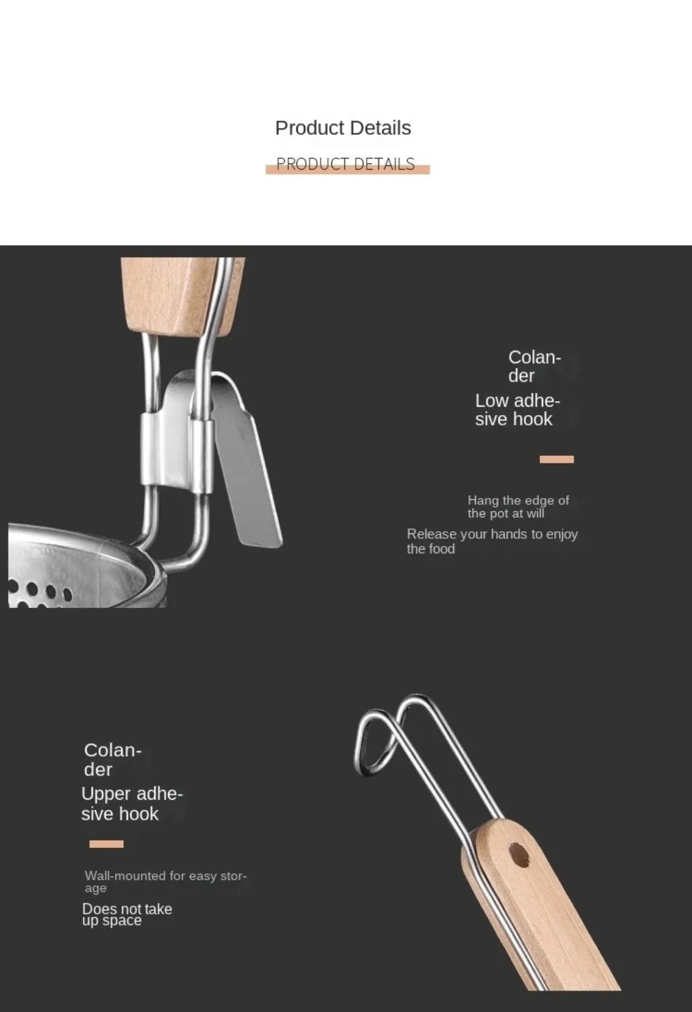 Durable Thickened Stainless Steel Funnel Wooden Handle Pasta