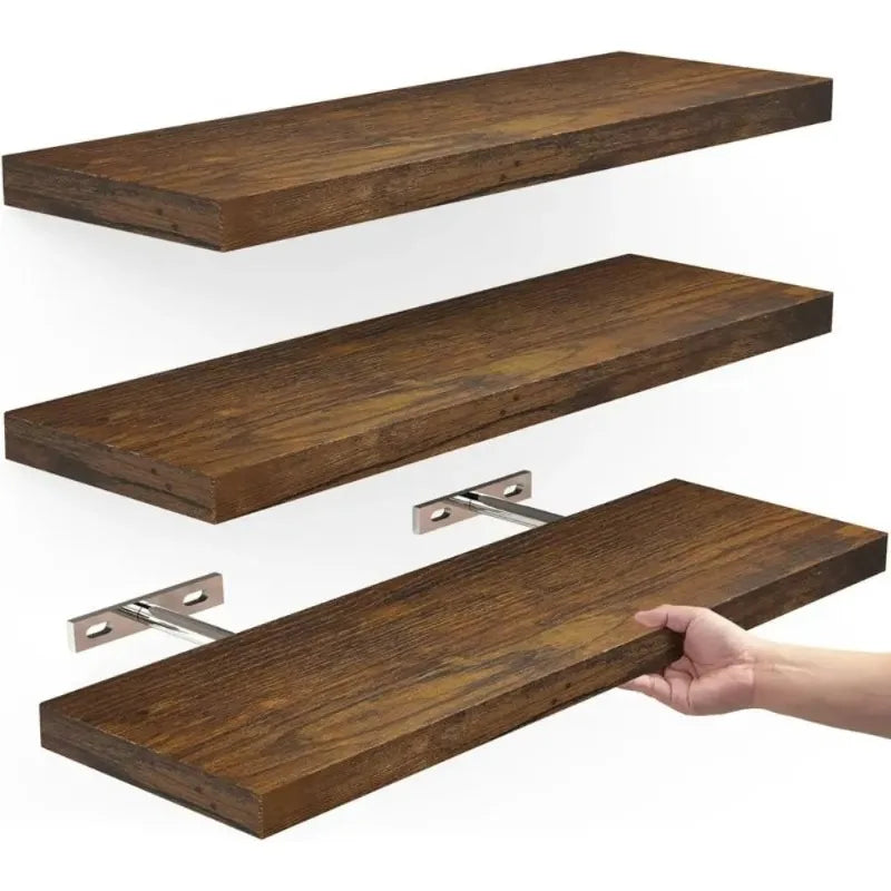 Wooden Hanging Storage Rack Durable Wall Mounted Hanging