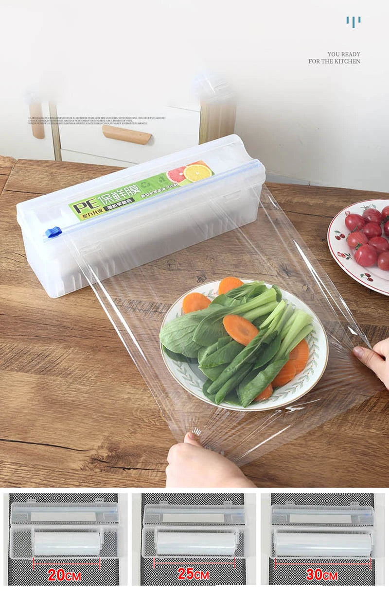 Cling Film Roll Holder Food Pe Wrap Cutter
