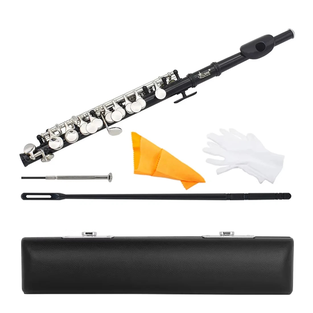 Black Silver Piccolo Professional Key Piccolo Padded Case