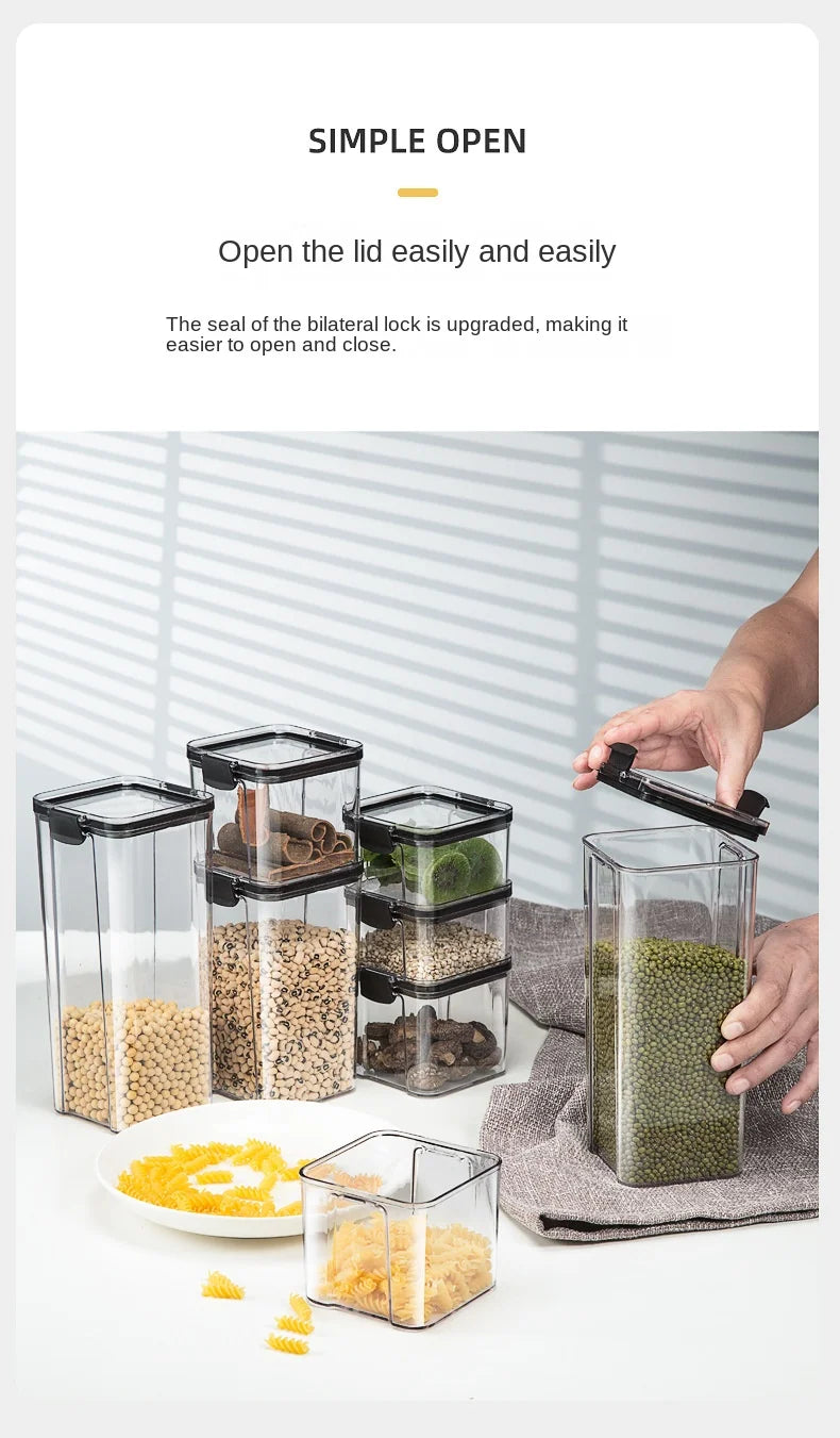 1-4pcs Sealed Jars Organizer Grain Storage Boxes Large