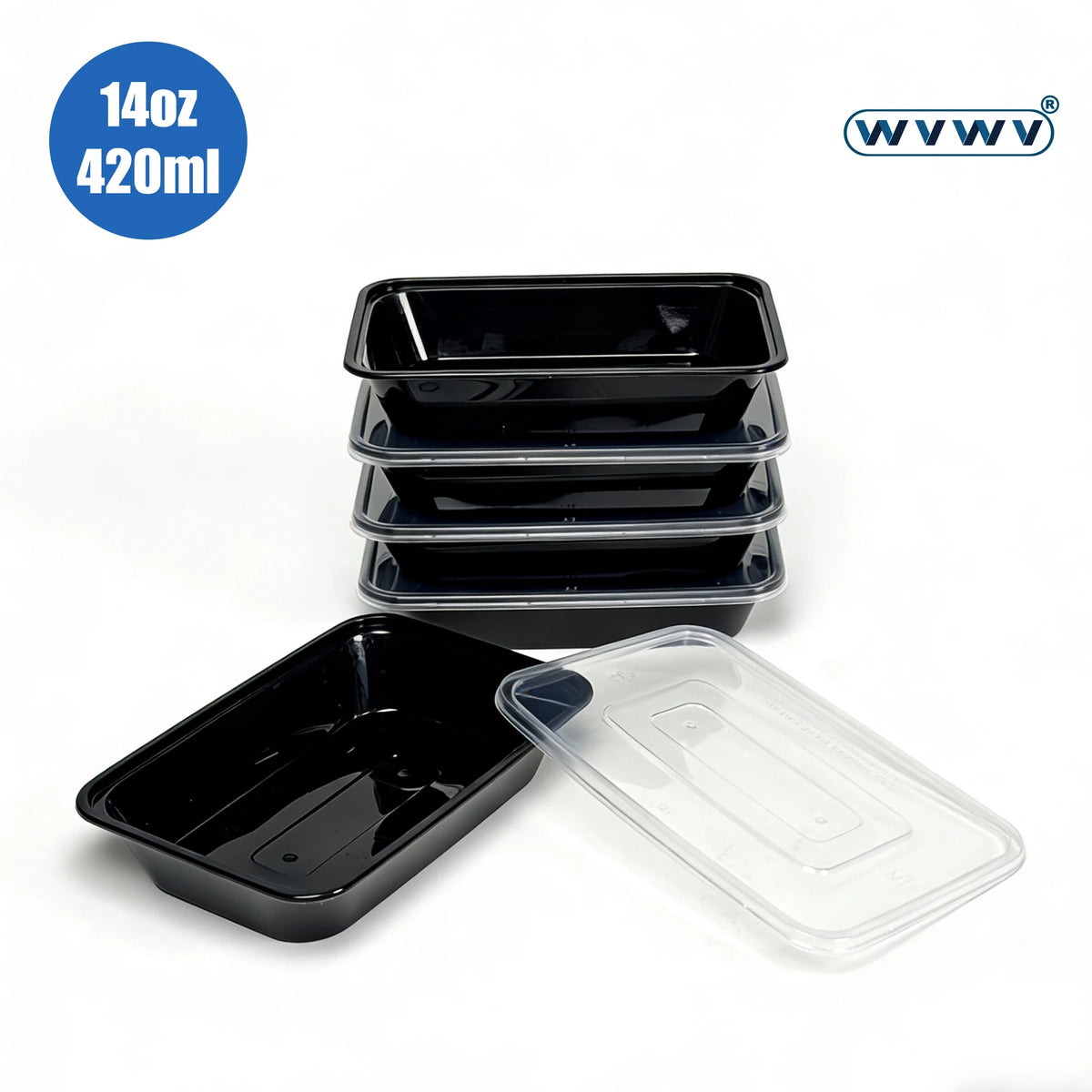 10/50pcs 420ml Reusable Food Storage Containers Easy-To-Open