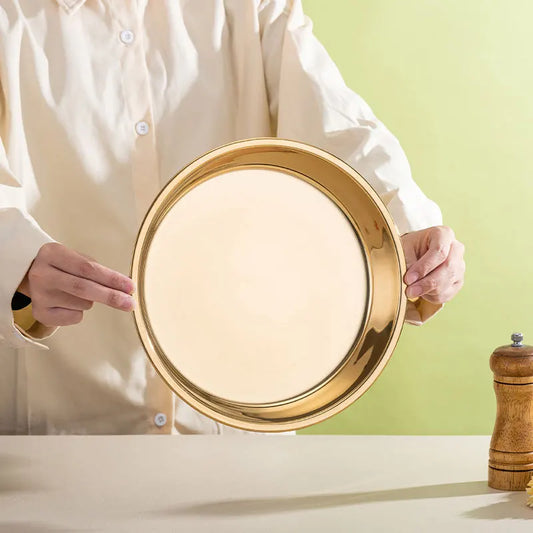 Food Grade Minimalist Gold Stainless Steel Dish Tray