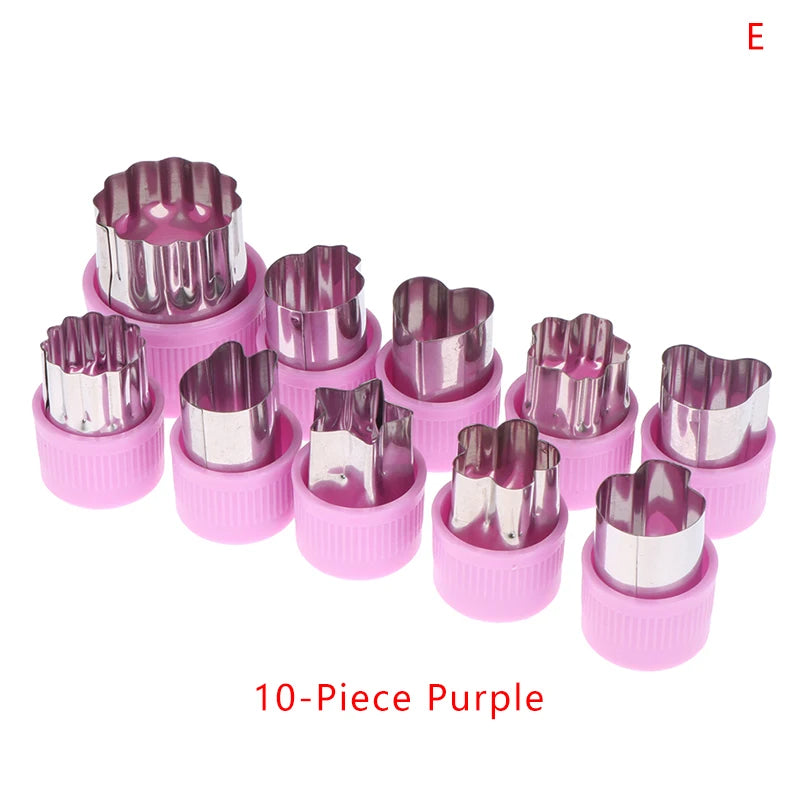 1set Multi-Style Vegetables Cookie Cutter Embossing Mould Cook