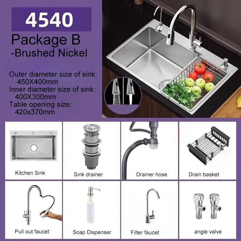 Grey Stainless Steel Digital Sink Cold Pull Out