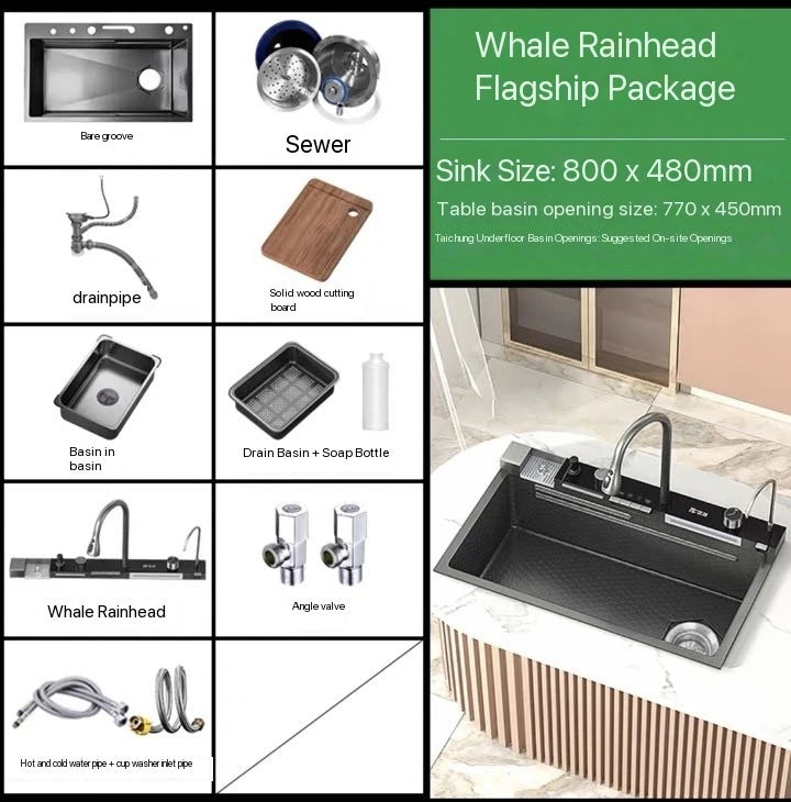 Integrated Waterfall Sink Honeycomb Technology Large Digitial