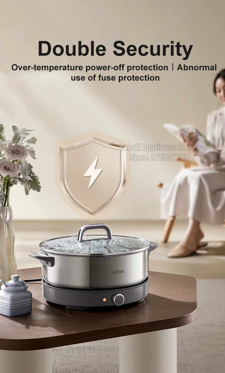 Supor 220v Multi Cookers Split Electric Pot 1-7