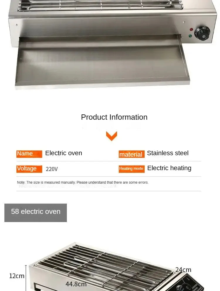 Electric Barbecue Grill Commercial Smoke-Free Indoor Stainless