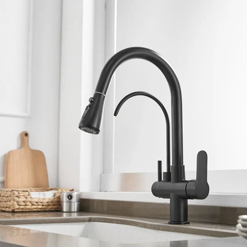 Pure Water Pull Out Filter Sink Faucet Pull