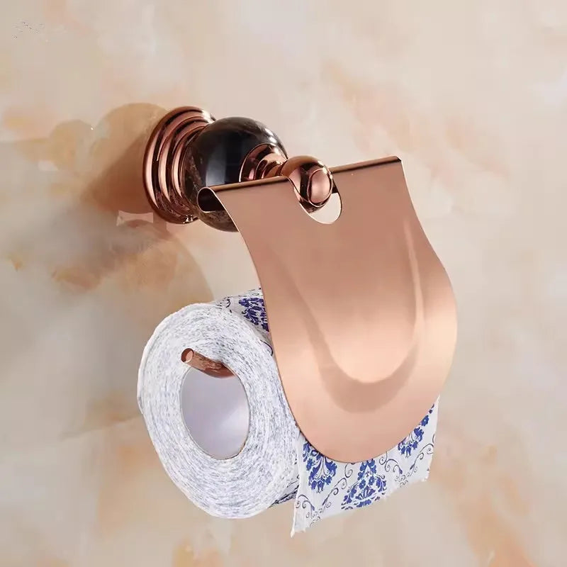 Bathroom Bath Shelf Rose Gold Paper Holder Towel