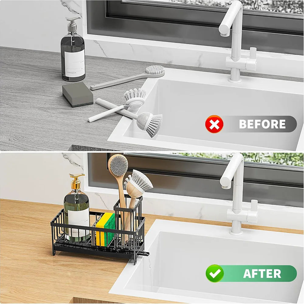 Sponge Holder Sink Sink Caddy High Brush Holder