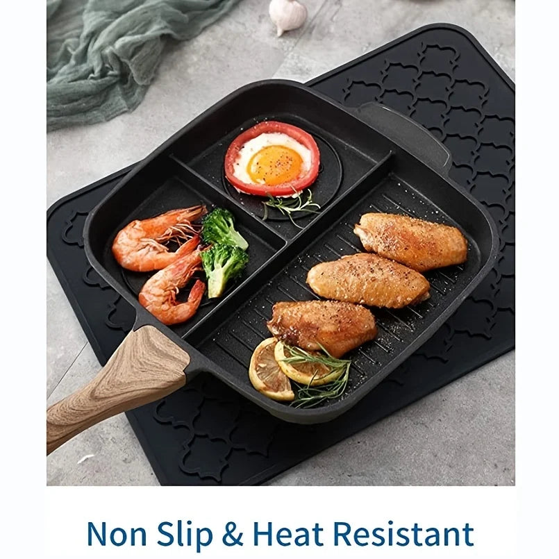 Dish Drying Mat Counter Silicone Drain Pad Heat-Resistant