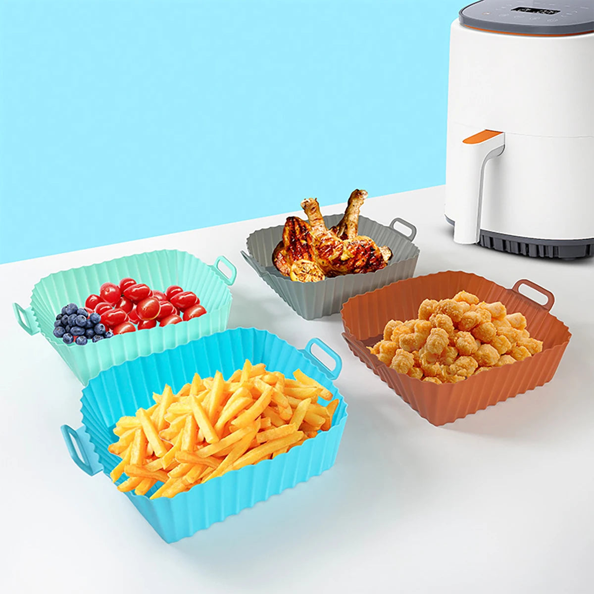 Air Fryer Silicone Liners Pot Airfryer Basket Cooking