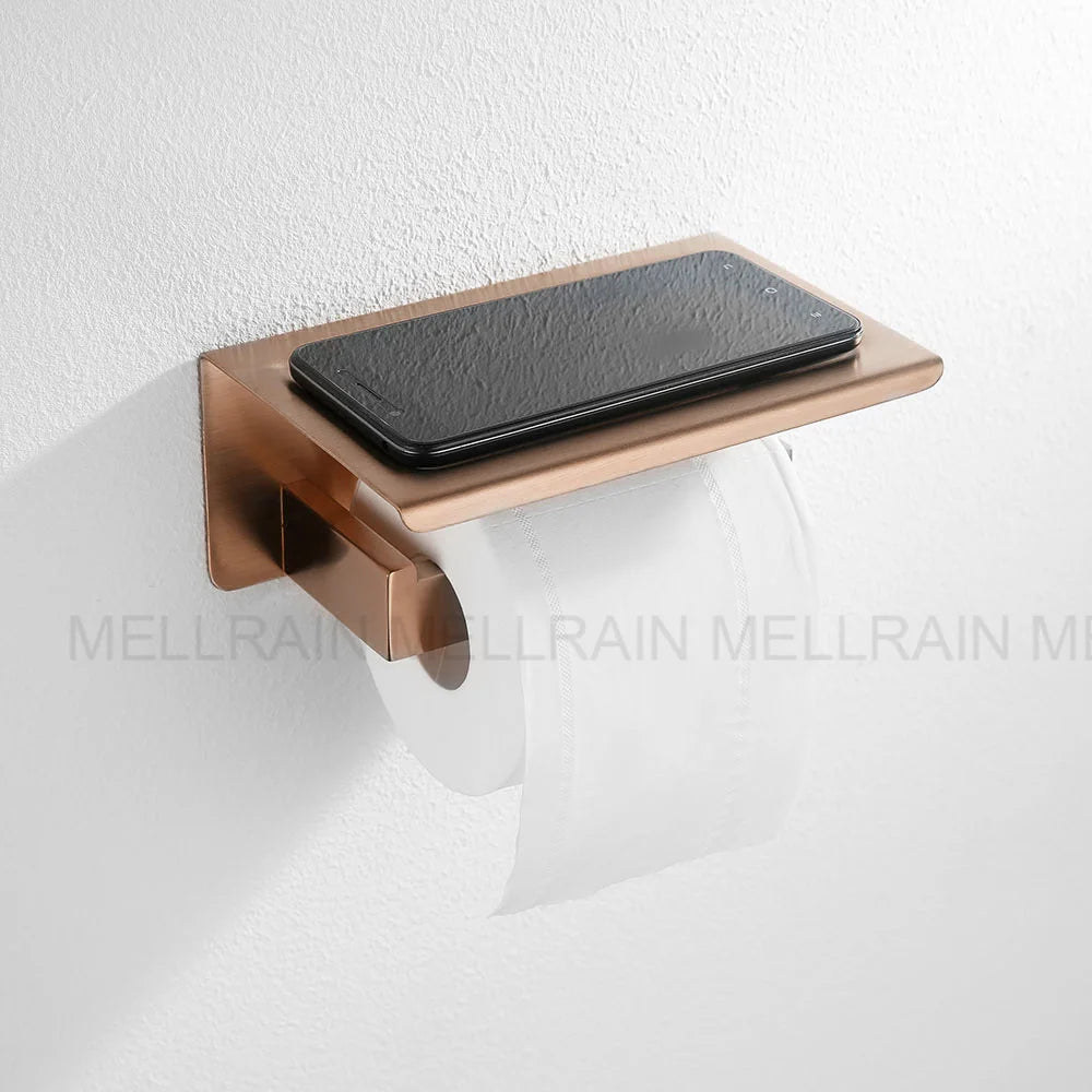 Brushed Rose Gold Bathroom Hardware Square Bath Toilet