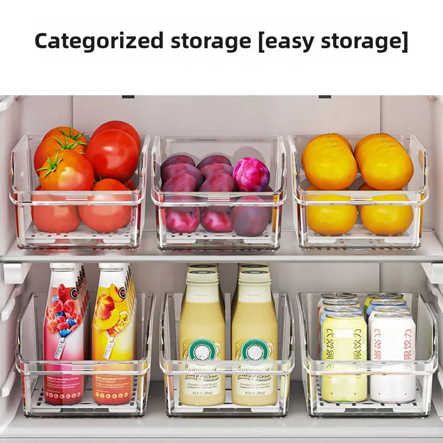 Clear Fridge Organizer Refrigerator Organizer Bins Handle Freezer