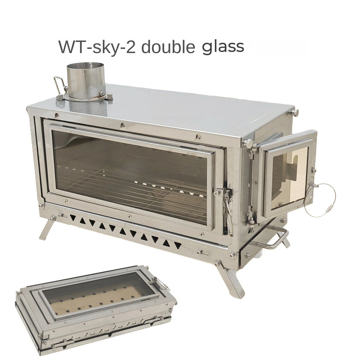 Wt-Sky-430 Folding Fireplace Wood Stove Secondary Air Intake