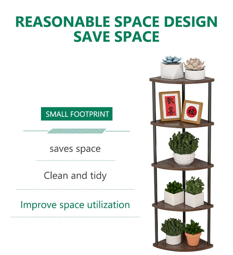 Multi-Layer Storage Rack Wall Corner Shelf Living