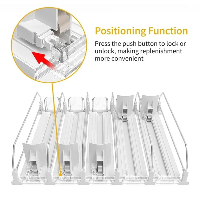 Push Rack Beverage Thruster Dispenser Storage Soda Can