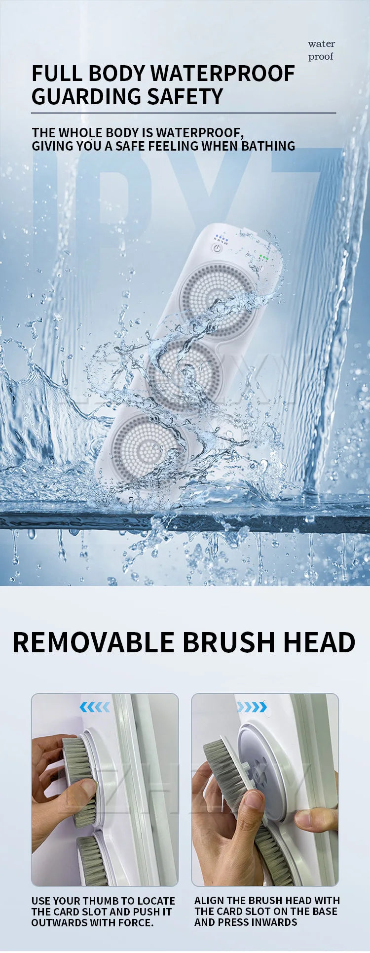 Electric Body Brush Back Scrubber Wall-Mounted Body Brush