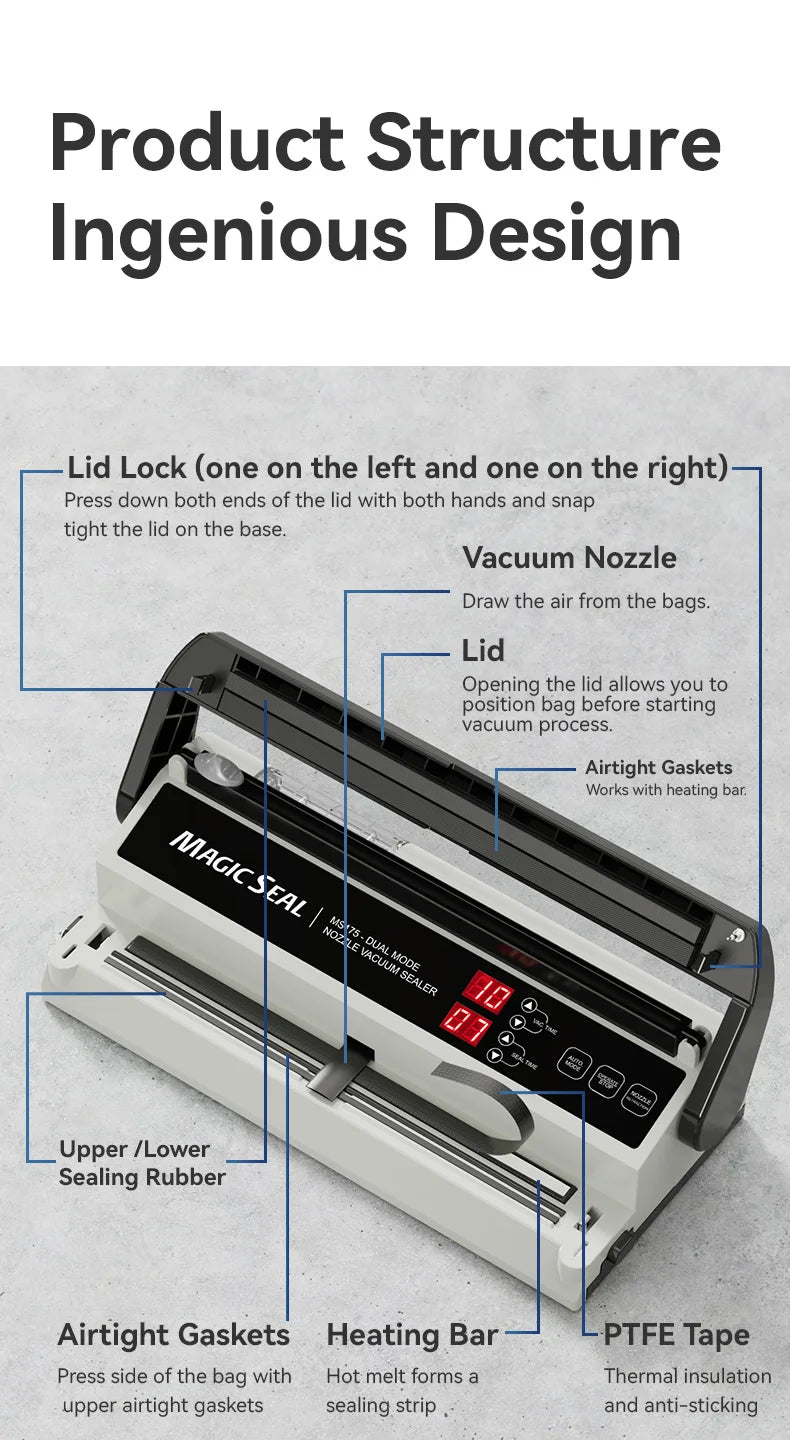 Magic Seal Ms175 Vacuum Sealer Machine Sous Vide