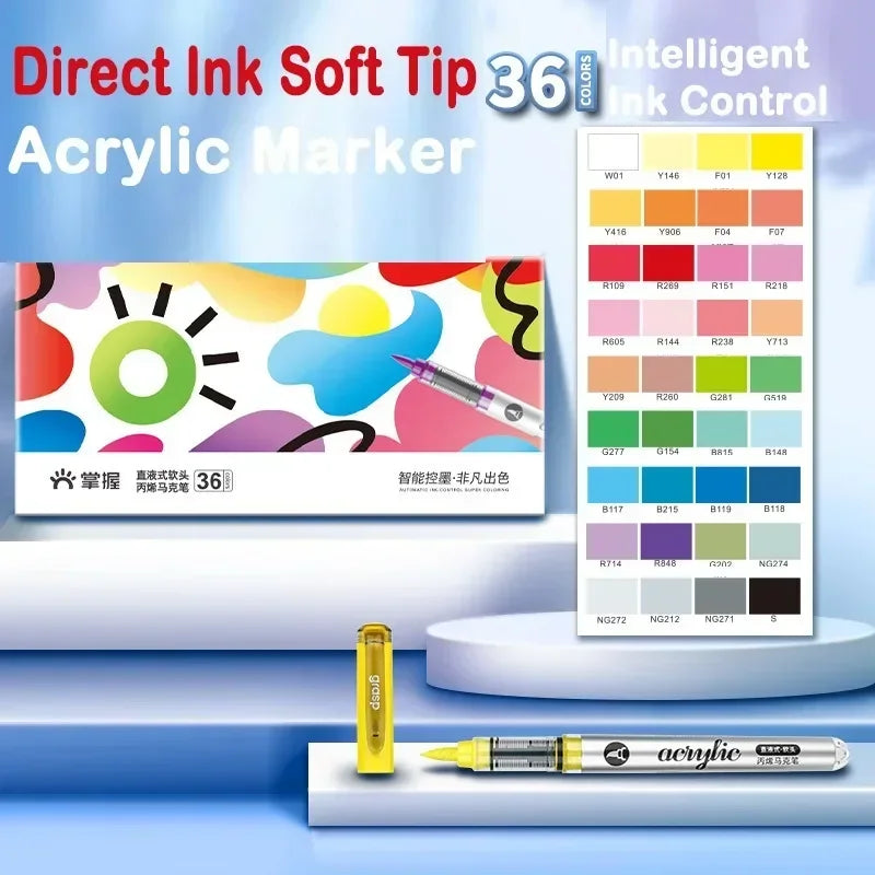 Grasp 120/1 Colors Acrylic Markers Brush Tip Paint