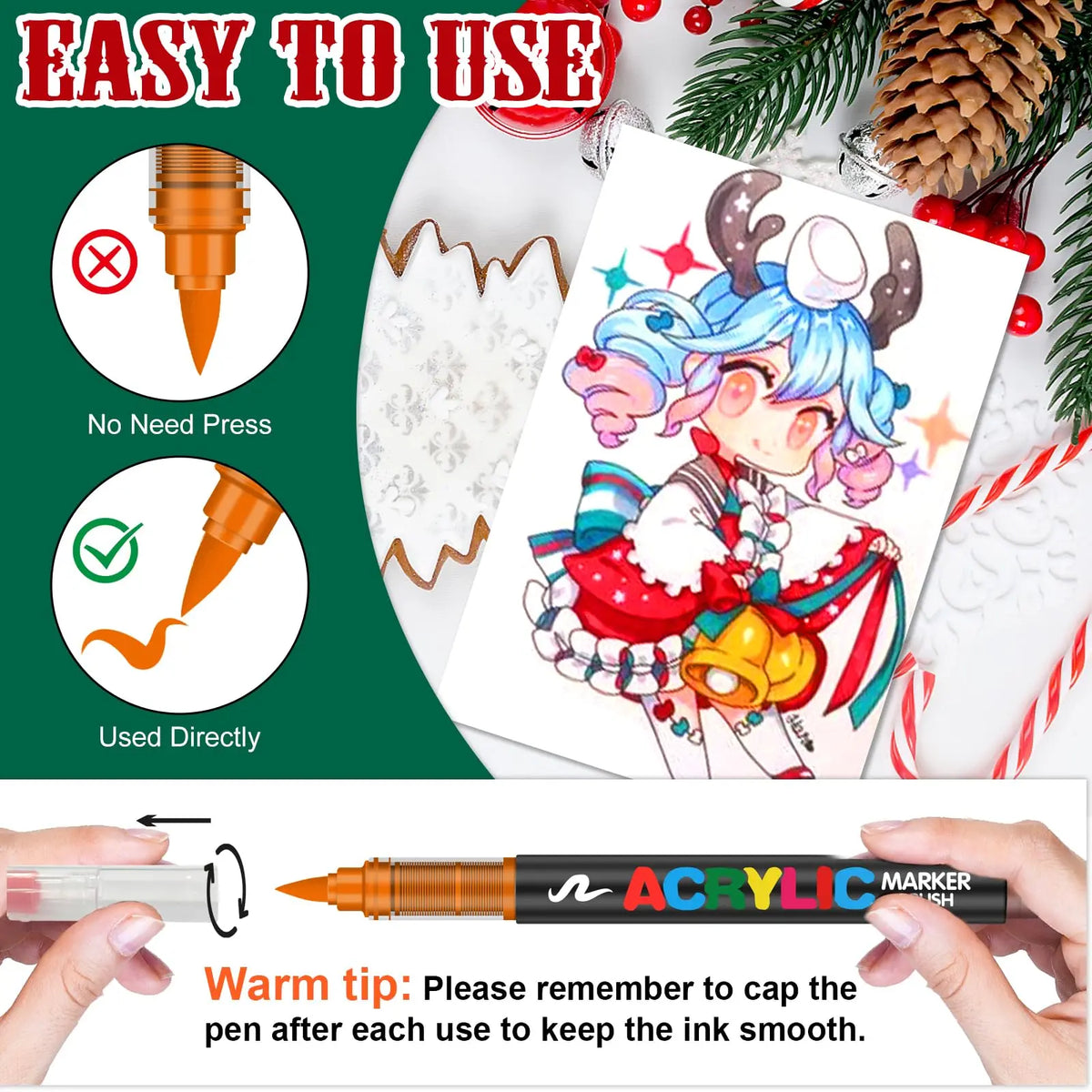 Guangna 168 Colors/Set Brush Tip Acrylic Paint Pens