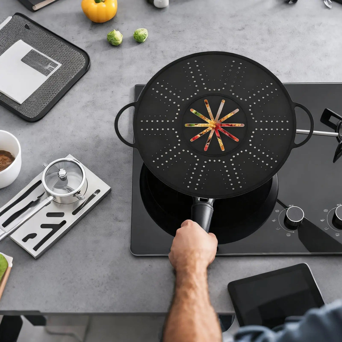 Splash Guard Frying Pan Foldable Splash Guard Dishwasher