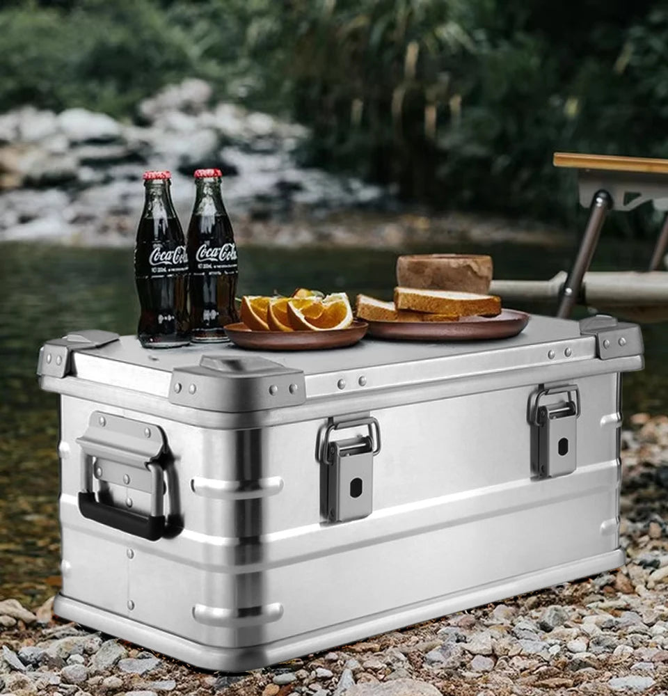 60-80l Outdoor Storage Box Camping Picnic Travel Aluminum