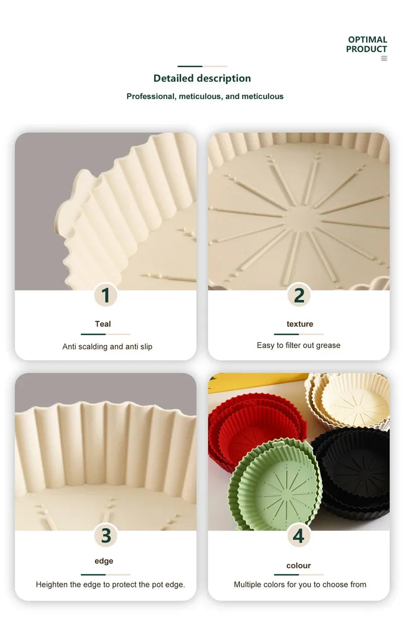 Silicone Air Fryer Baking Tray Reusable Baking Basket