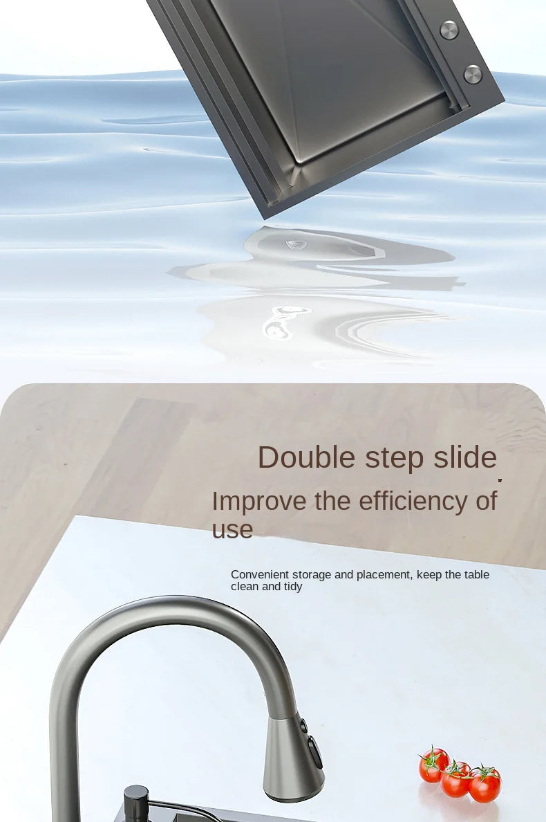 Waterfall Sink Nanometer 304 Stainless Steel Large Slot