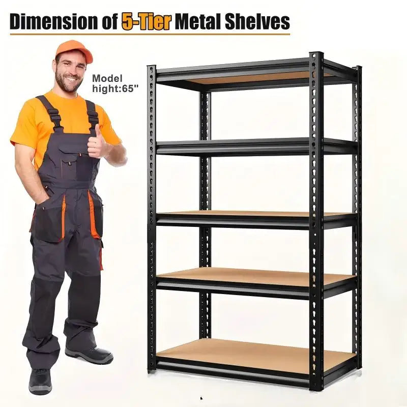 Heavy-Duty 5-Storey Bolt Steel Storage Rack Unit Adjustable