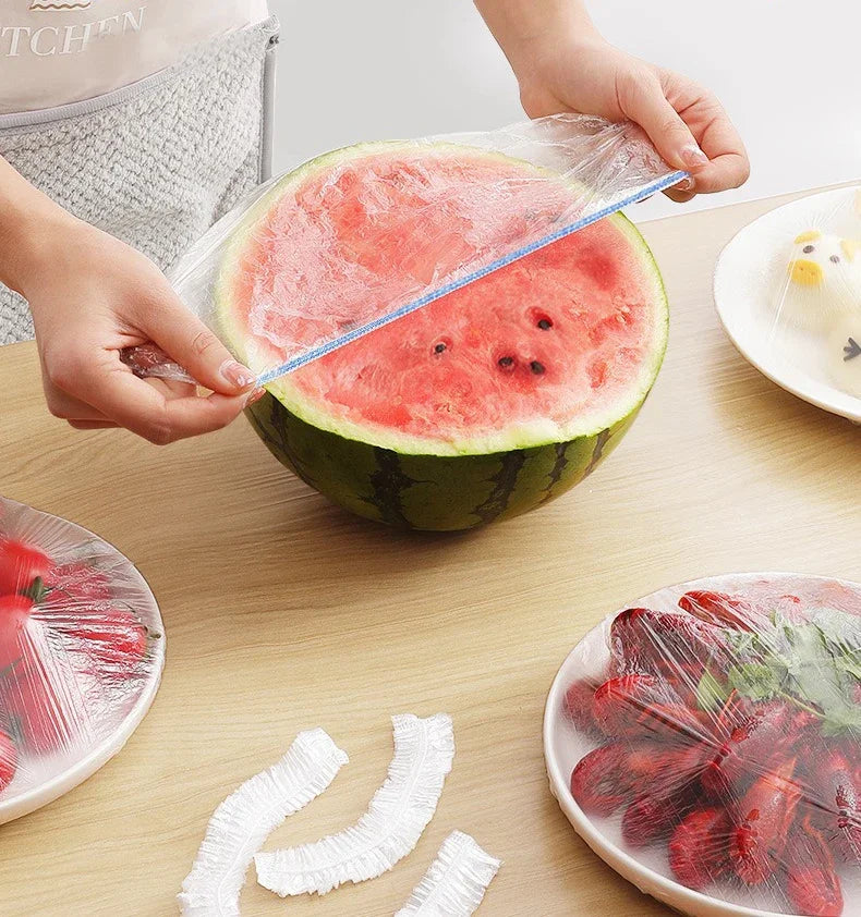 100pcs Disposable Food Cover Hats Fruit Cover Elastic