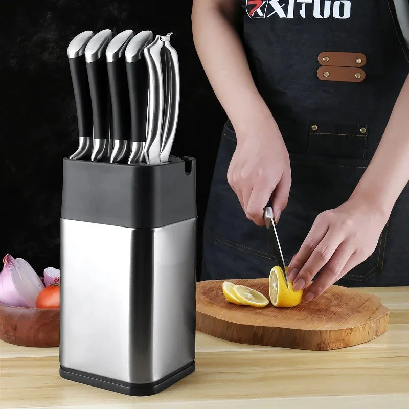 Xituo Stainless Steel Knife Holder Countertop Rack Built-In