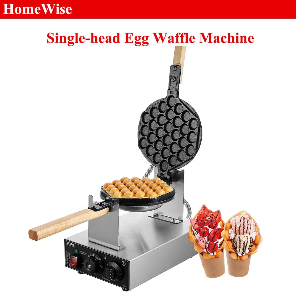 Homewise Commercial Egg Bubble Waffle Maker 1400w Non-Stick