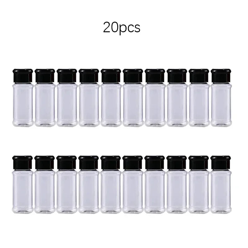 5-20pcs 100ml Plastic Jars Spices Salt Pepper Shakers