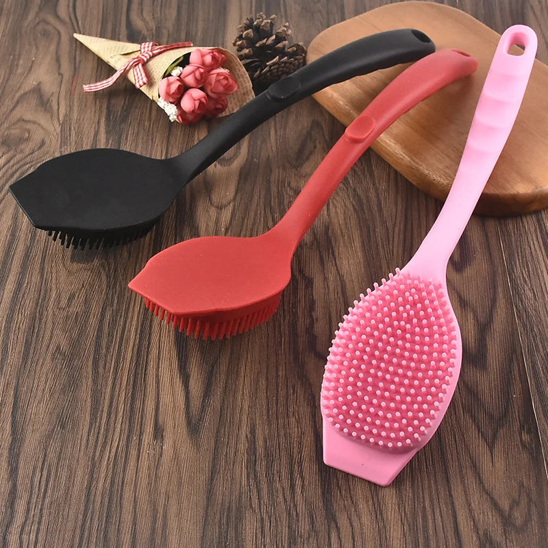 Long Handle Silicone Dishwashing Brush Hangable Pot &
