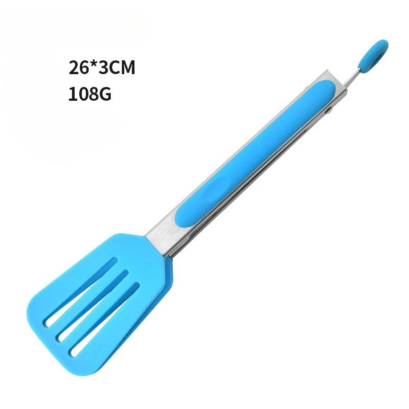 Cooking Non-Stick Tongs Stainless Steel Handle Utensil Pizza