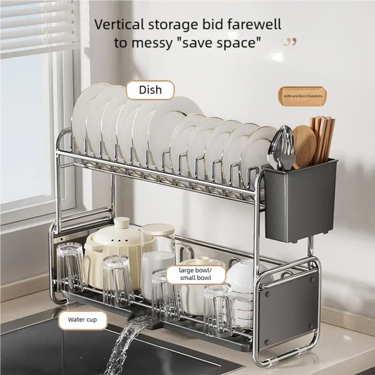 Dish Drying Rack Bowl Dishes Organize Shelf Narrow
