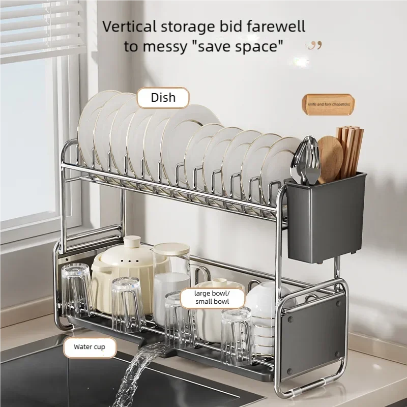 Dish Drying Rack Narrow Sink Side Countertop Dish