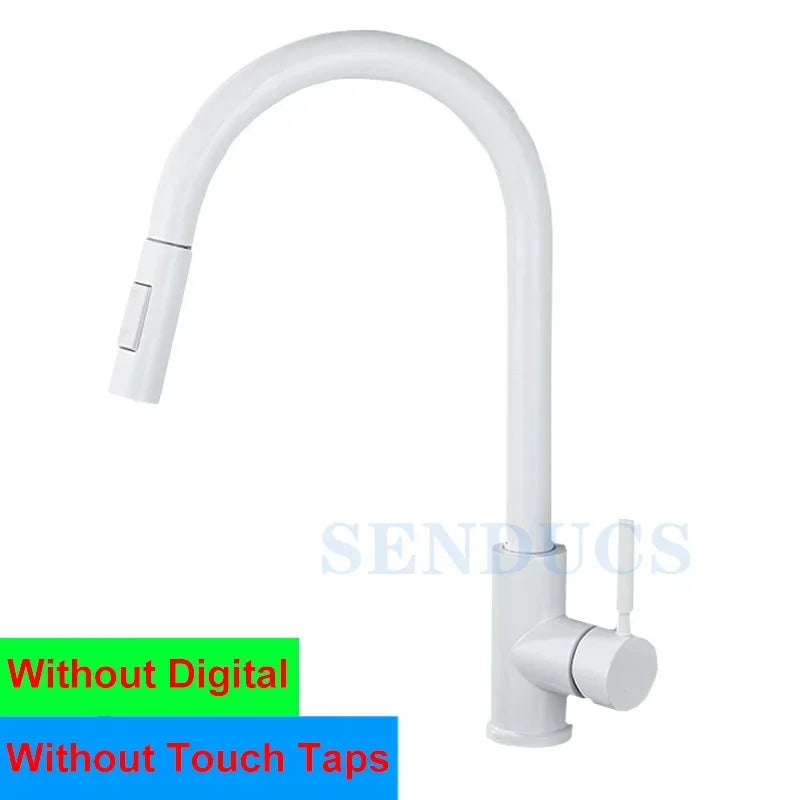 Smart Digital Touch On Faucets Pull Down Cold