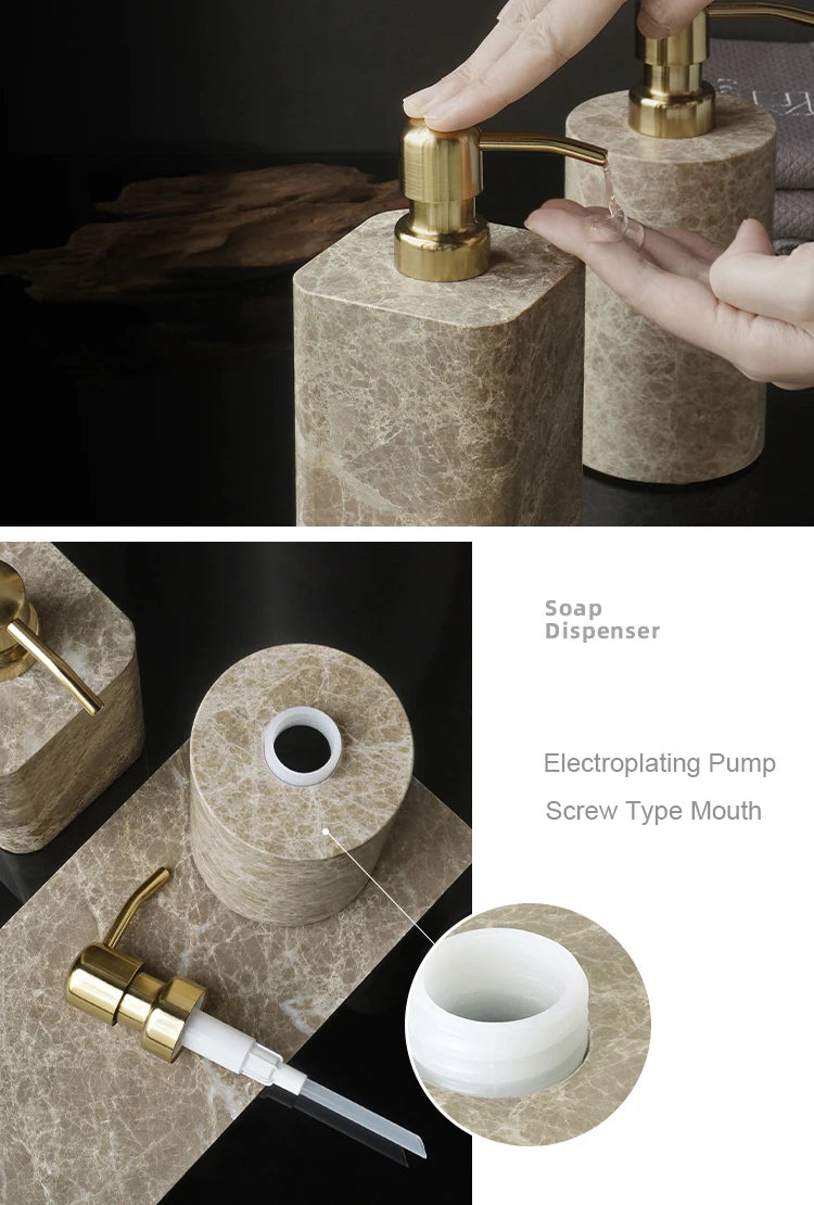 Emperador Light Natural Marble Bathroom Soap Dish Soap