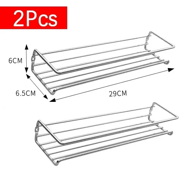 2pcs Organizer Metal Hanging Racks Restaurant Wall-Mounted
